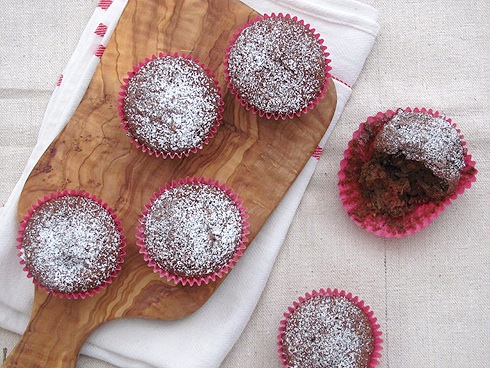 Coconut and Raspberry Chocolate Muffin