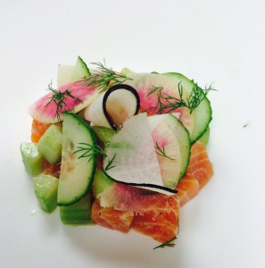 Miso-Cured Salmon with Cucumber Vinaigrette