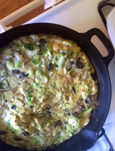 Caramelized Onion, Mushroom, Brussels Sprout Frittata vertical