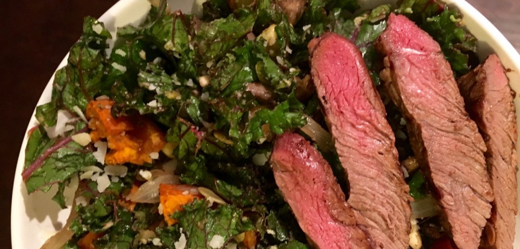 Warm Fall Kale Salad with Bison