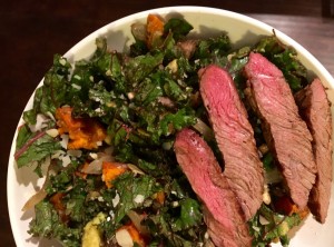 Warm Fall Kale Salad with Bison