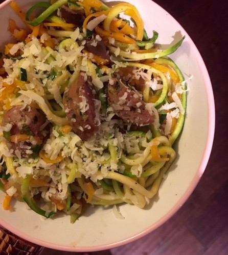 Butternut & Zucchini Noodles with Sausage and Parm