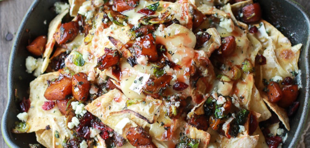Cranberry-Butternut-and-Brussels-Sprout-Brie-Skillet-Nachos-1