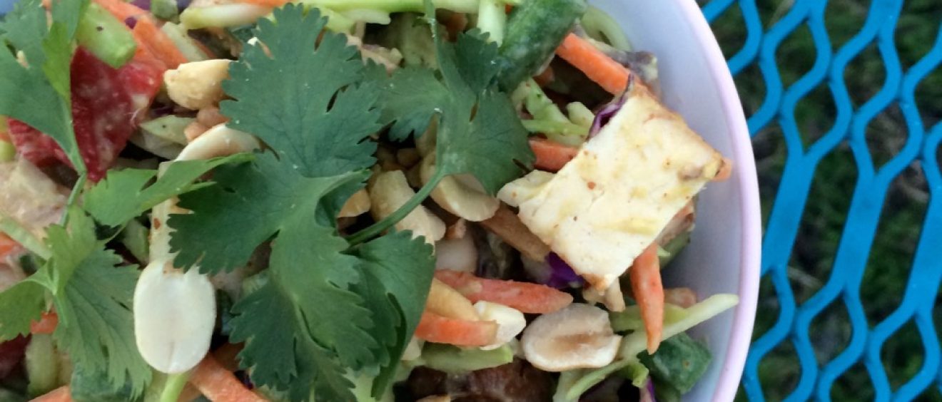 Crunchy Chopped Thai Peanut Tofu Salad Vertical